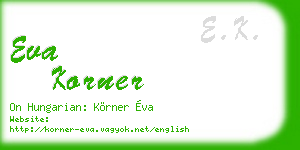 eva korner business card